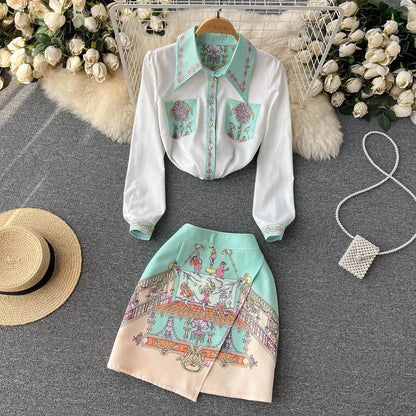 Vintage Bohemian Skirt Set