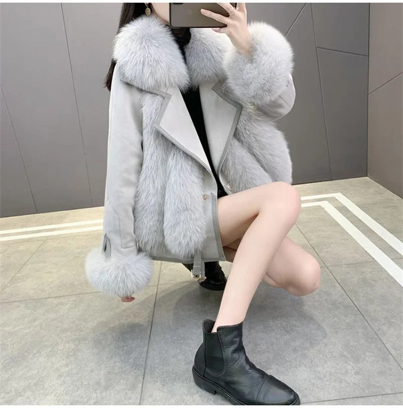 Women's Short Faux Coat Autumn Winter Imitation