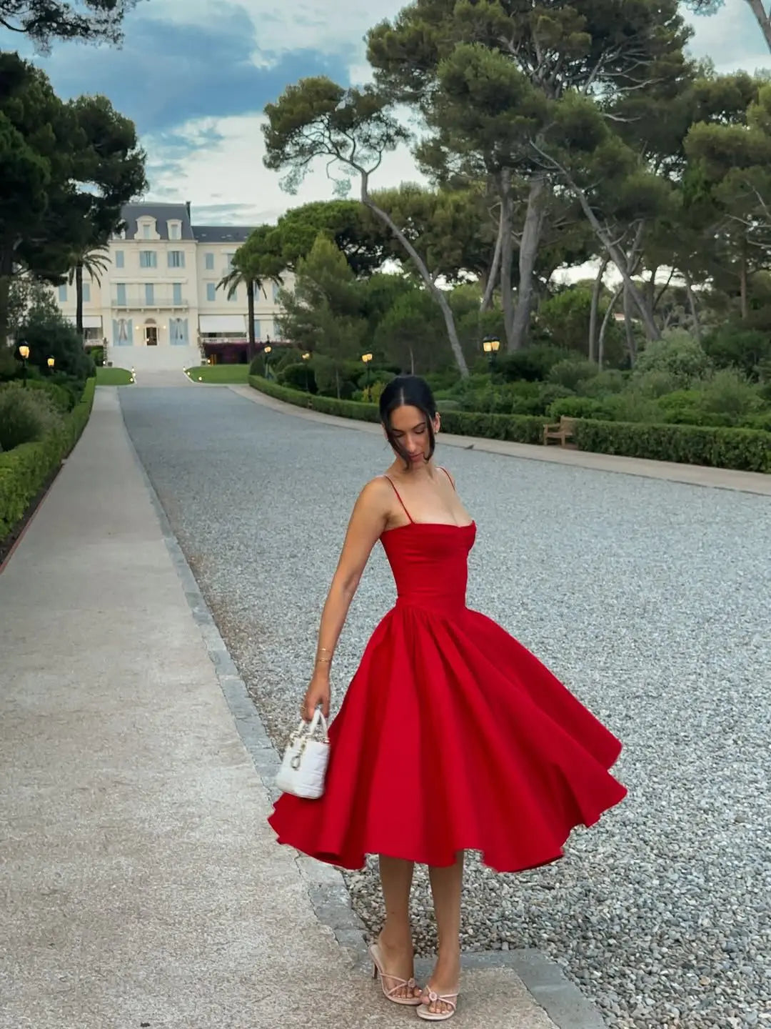 YENKYE Green Floral Print Sexy Spaghetti Straps Dress Women Low Waist A-line Midi Holiday Summer Dresses Party Robe 2025 Vestido - Shellss