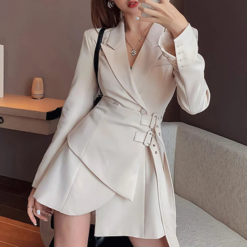 Blazer Dress Double Belt New Premium Mini