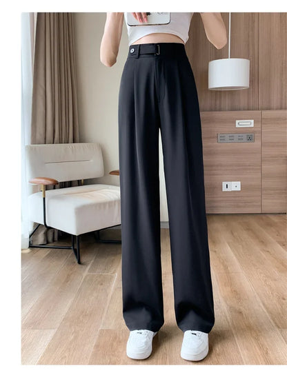 High Waist Suit Wide Leg Loose Trousers