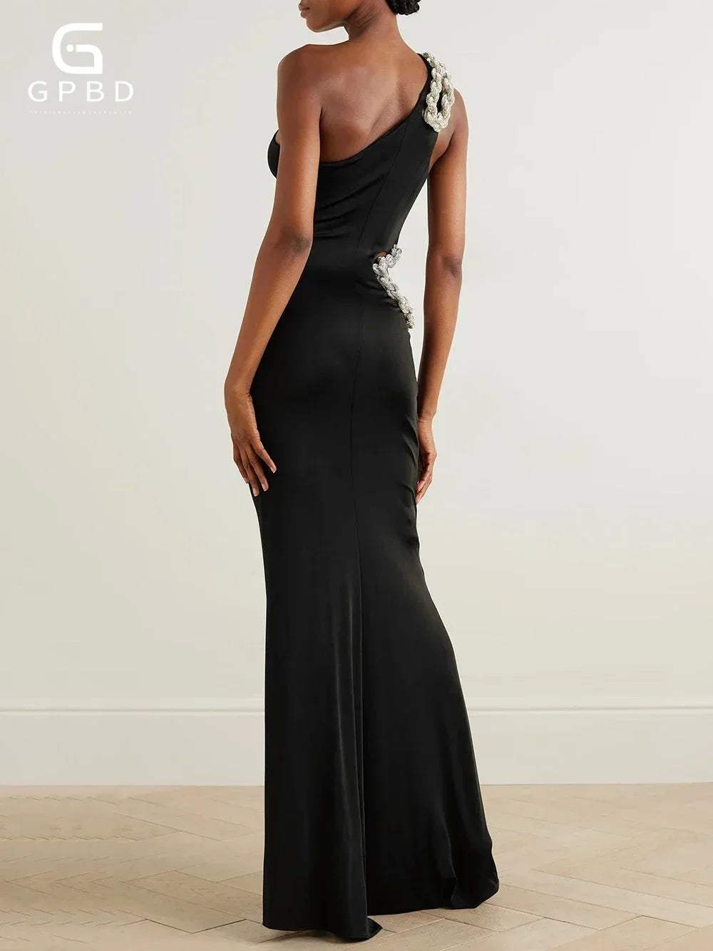 Diamond Design Party Dress Women Black Celebrity Evening Party Gowns