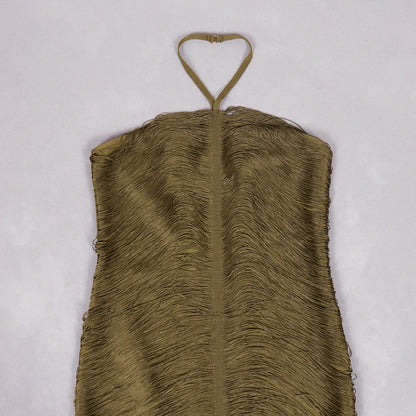 Celebrity Backless Halter Tassel cult gaia vibes