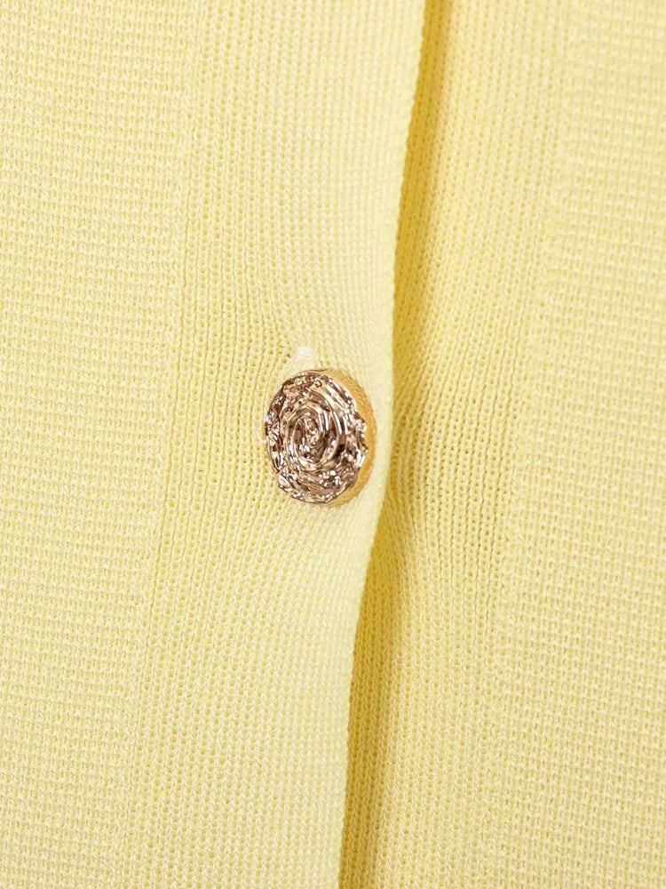 Knitwear Button Ladies Short Sleeve