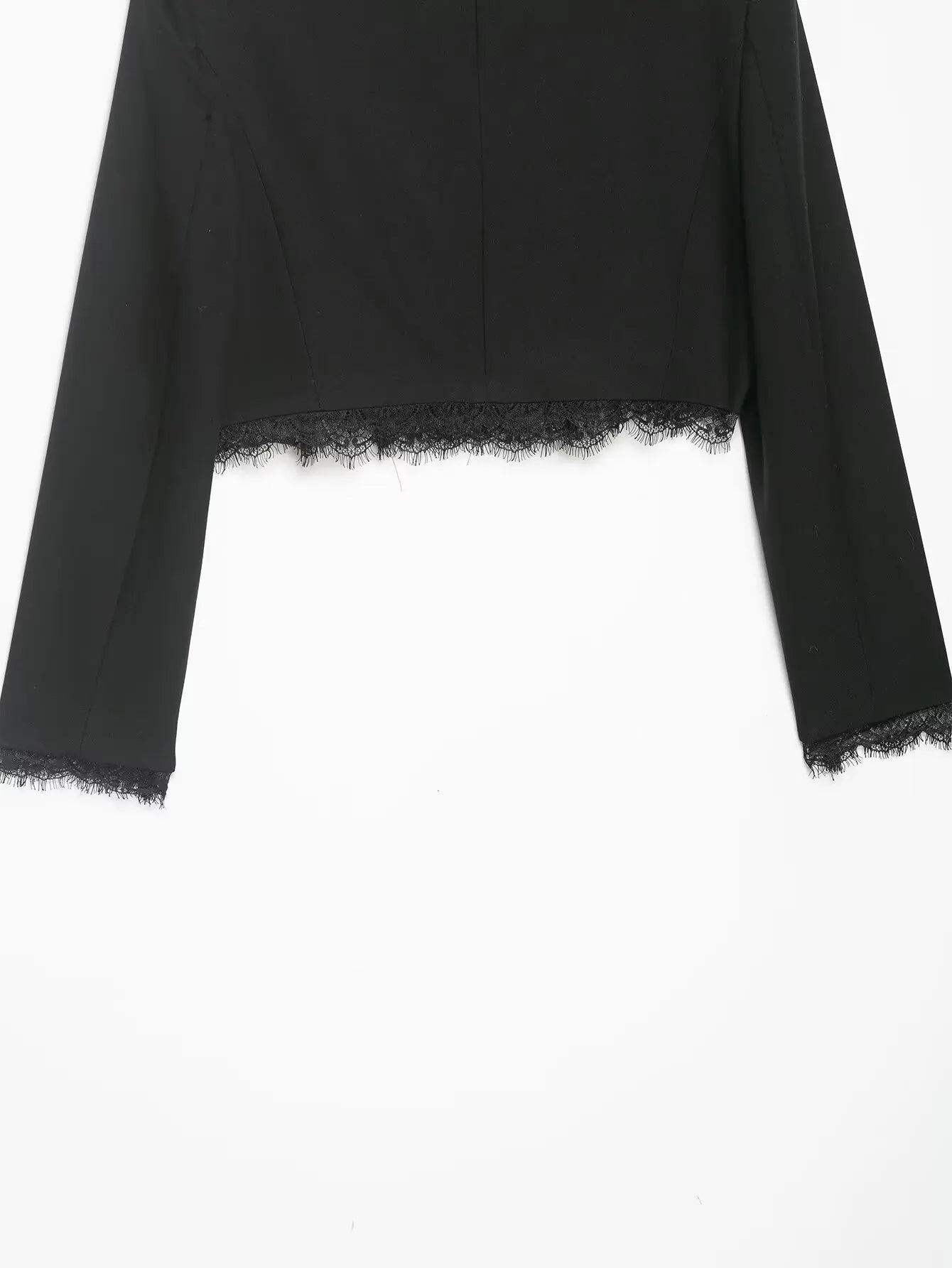 Zara Lace Trim Cropped Blazer Set