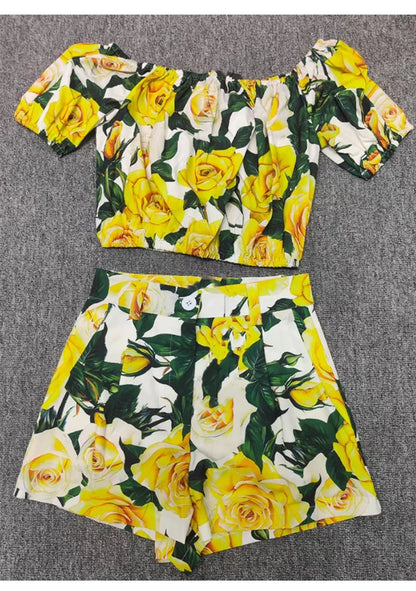 Yellow Shorts set Dolce