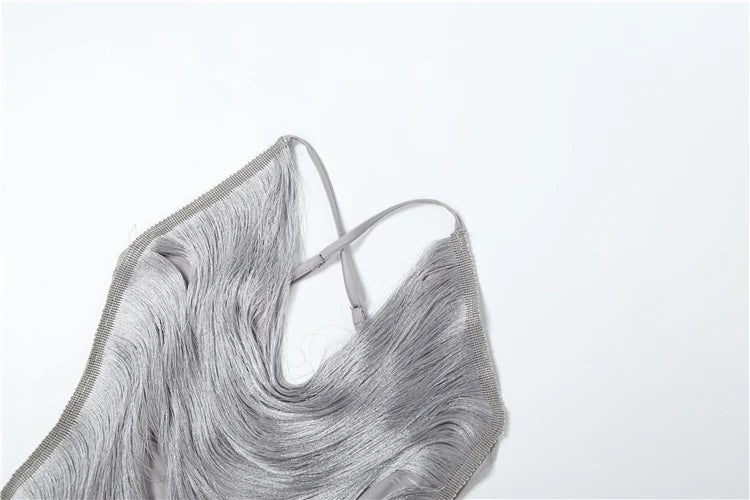 Backless Tassel Dress Party Club Bodycon