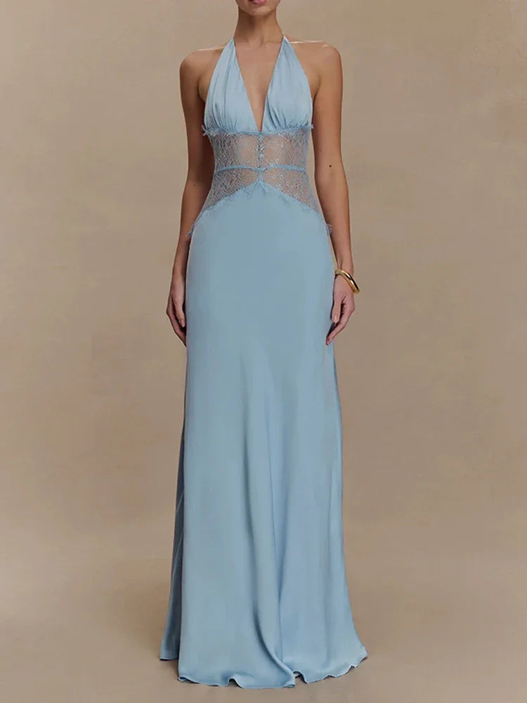 Summer Backless Halter Princess Dress