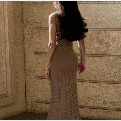 Buttoned Knit Dress
