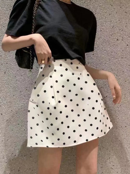 Victorian Polka Dot High Waist Puffy Skirt