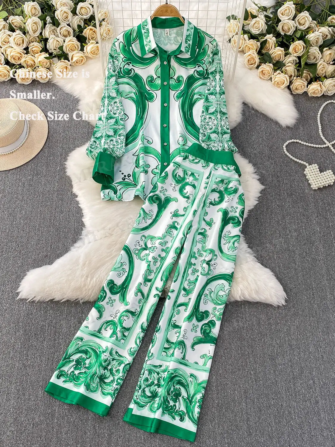 Autumn Purple Floral Two Piece Set