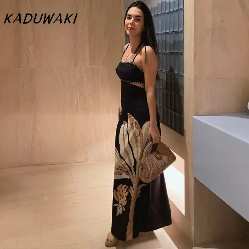 Backless Camisole Long Dress Bow Tie
