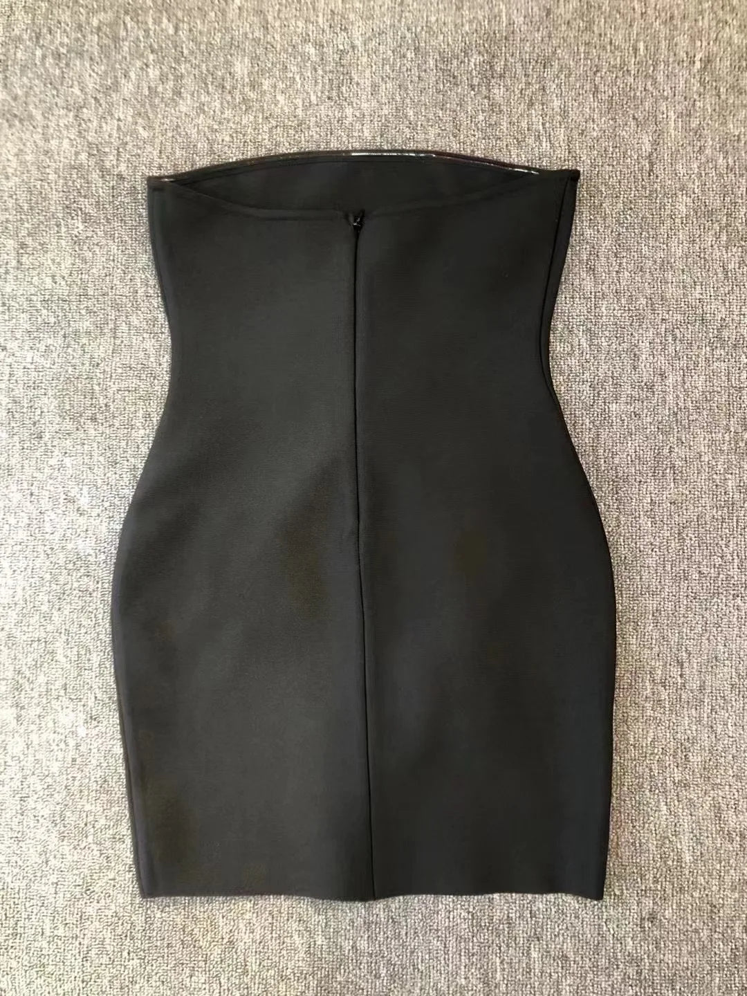 Hot Sale Celebrity Party Women's Sexy Bandage Dress Strapless Black Short Mini Beaded Gown for Special Occasions