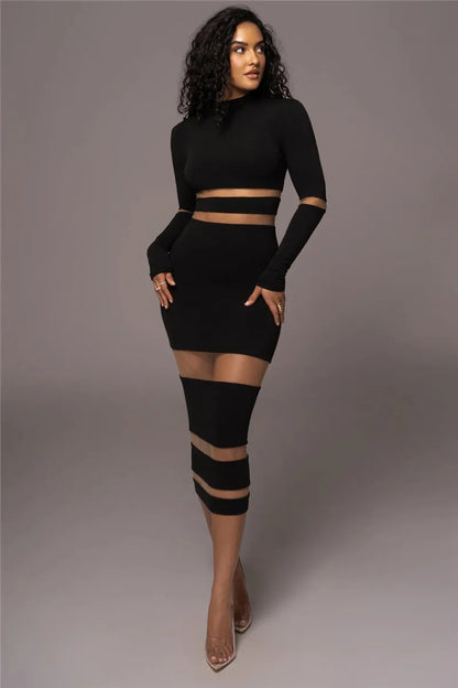 Mozision Patchwork Bodycon Sexy Premium