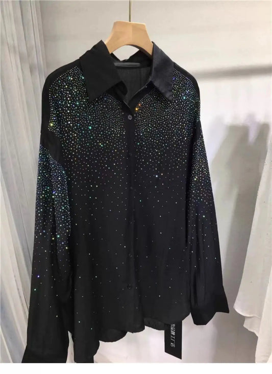 Luxury Sequined Party Chiffon shirt