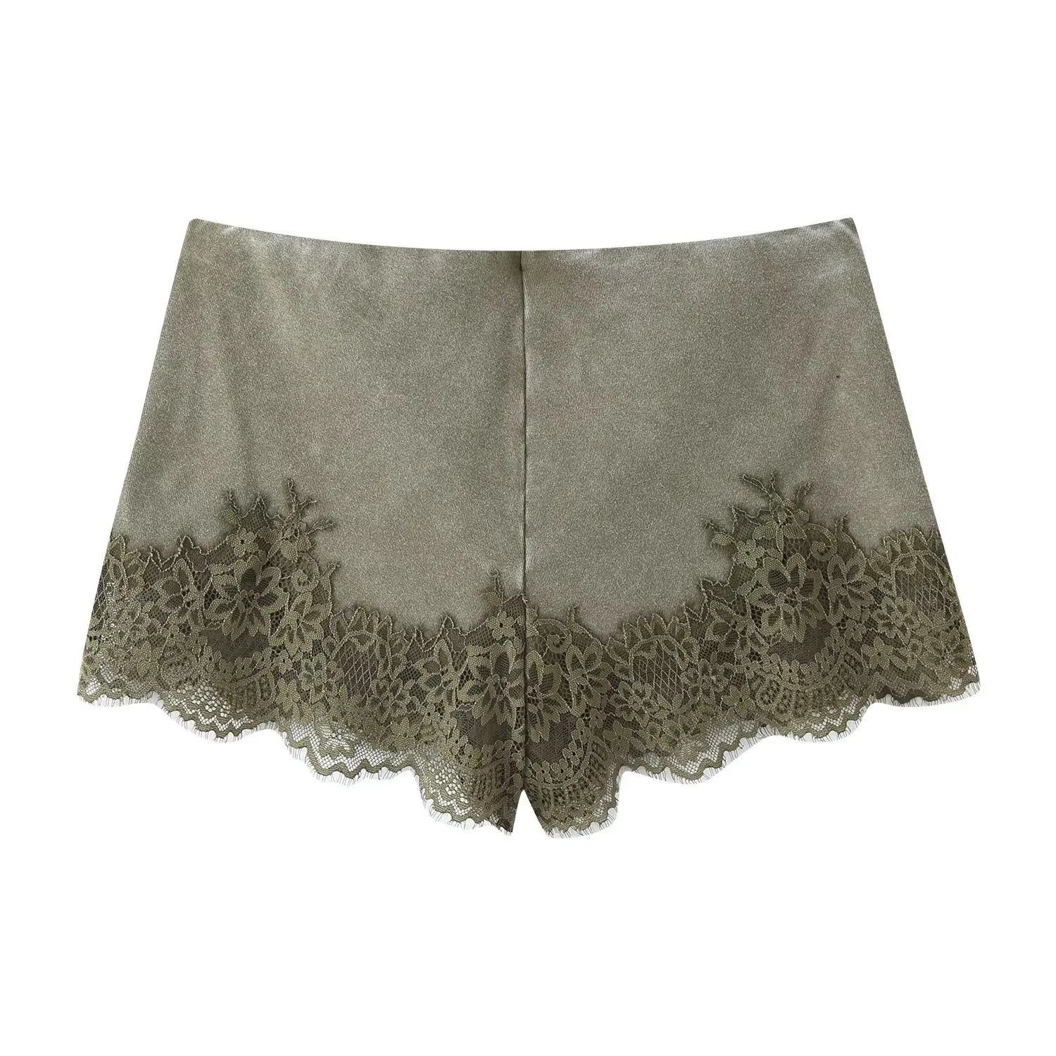 NLZGMSJ 2026 Summer Casual Chic Women Lace Suit O-Neck Short Sleeve Top Straight Loose Shorts Fashion Holiday Sets