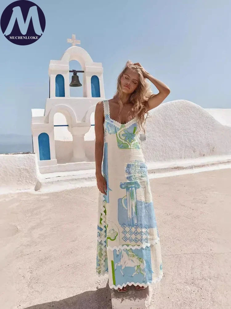Greece Summer Dress back tie