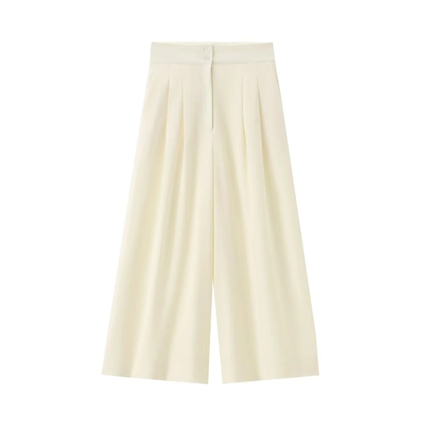 Butter yellow Wide-leg Pants Set