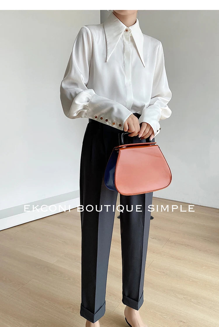 Stylish Elegant Turn Down Collar