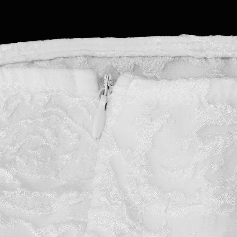 White Mini Waist clinching square neck A Line