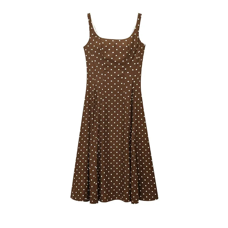 Elegant Women Polka Dot Midi