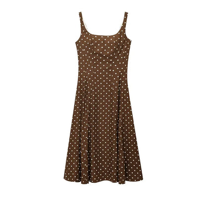 Elegant Women Polka Dot Midi