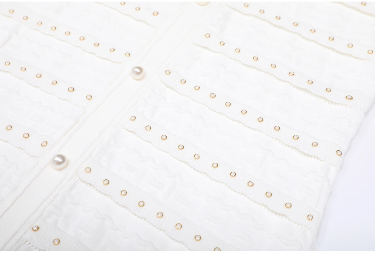 sandro Pearls embellished Skirt & Cardigan