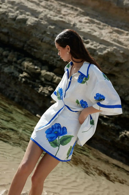 1 beautiful Linen skirt Set top brand