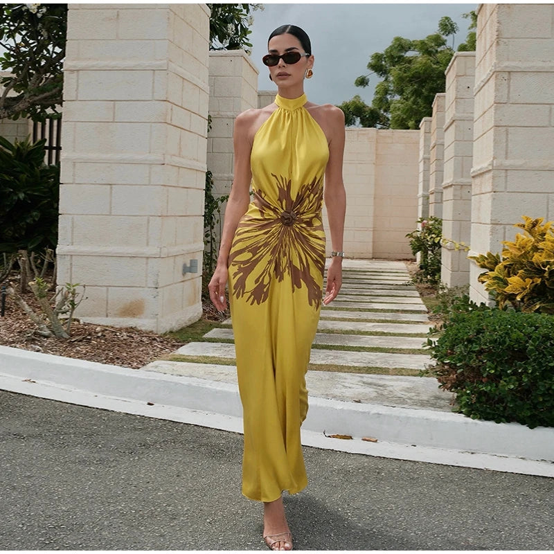 Yellow Dress Brown Knot