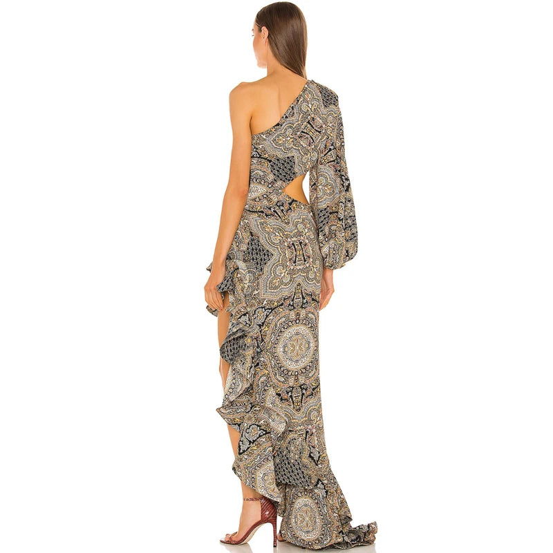 One-Shoulder cut out Sculpted Siren Dress