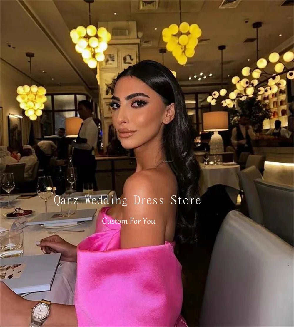 Satin Pink Mini Cocktail Party Dresses