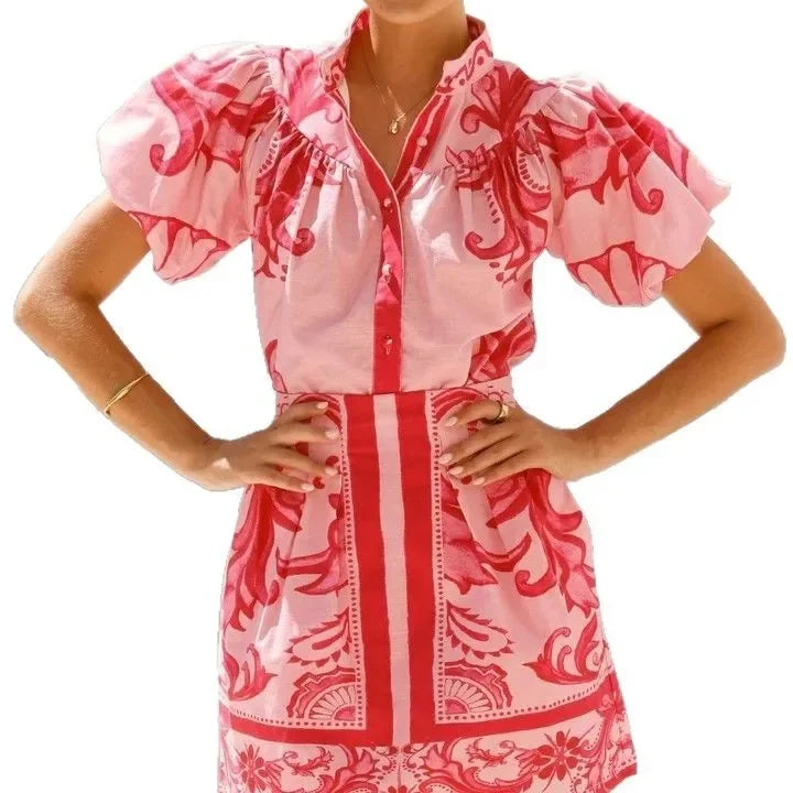 Bubble Sleeve Linen Mini