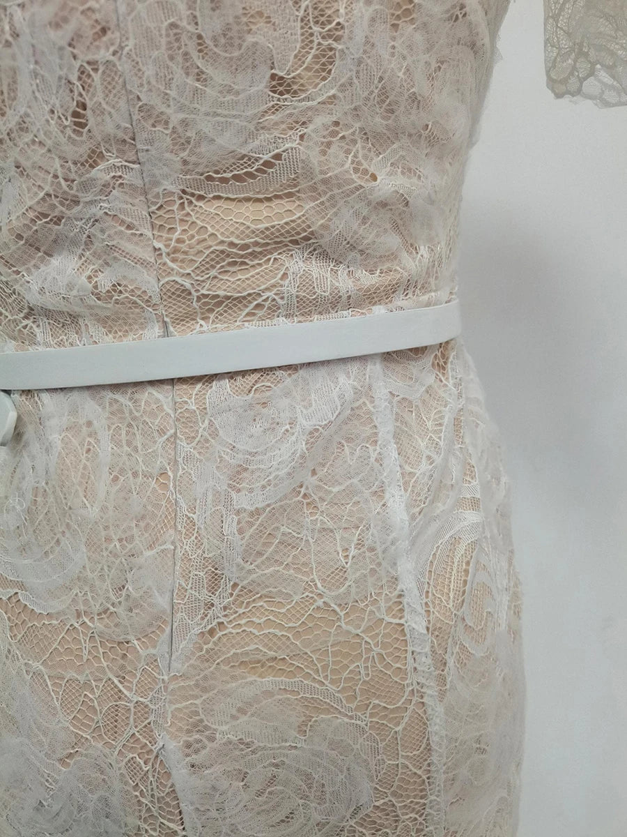 Self portrait clio vibes white lace midi