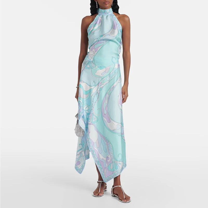 Satin Asymmetrical Skirt Set