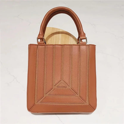 Luxury leather bag colorful Tote