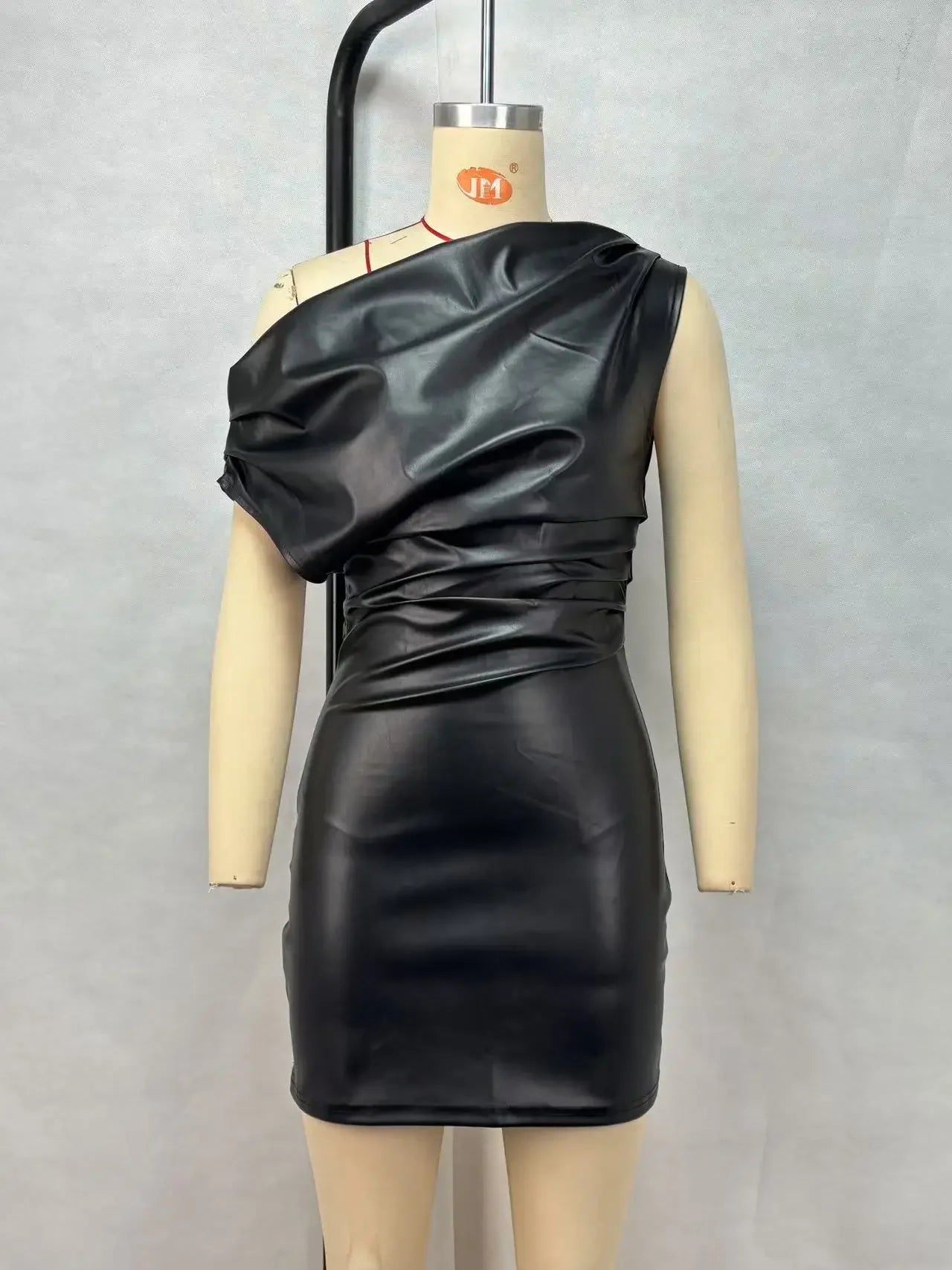 Offshoulder faux leather