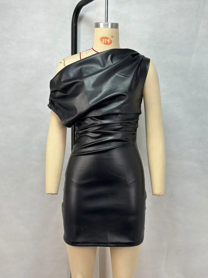 Offshoulder faux leather