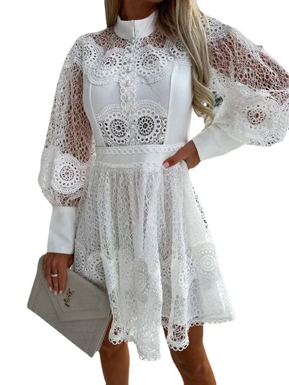 A-line Summer Sheer Embroidered