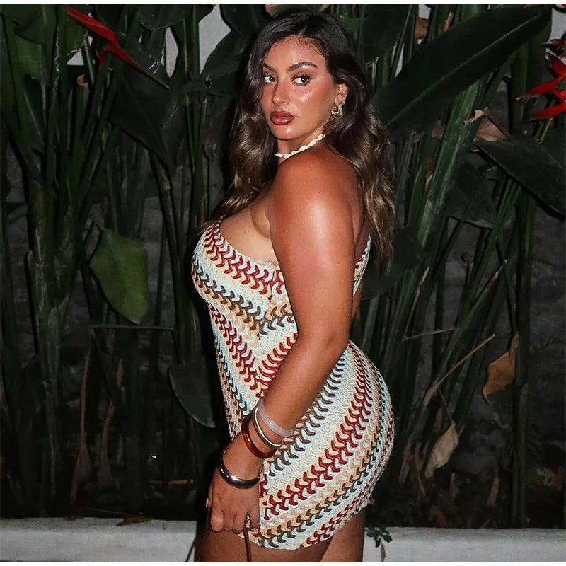 1 Knitted zig zag Mini Dress