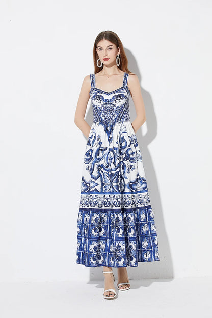 Queen Majolica Print Italian Dress