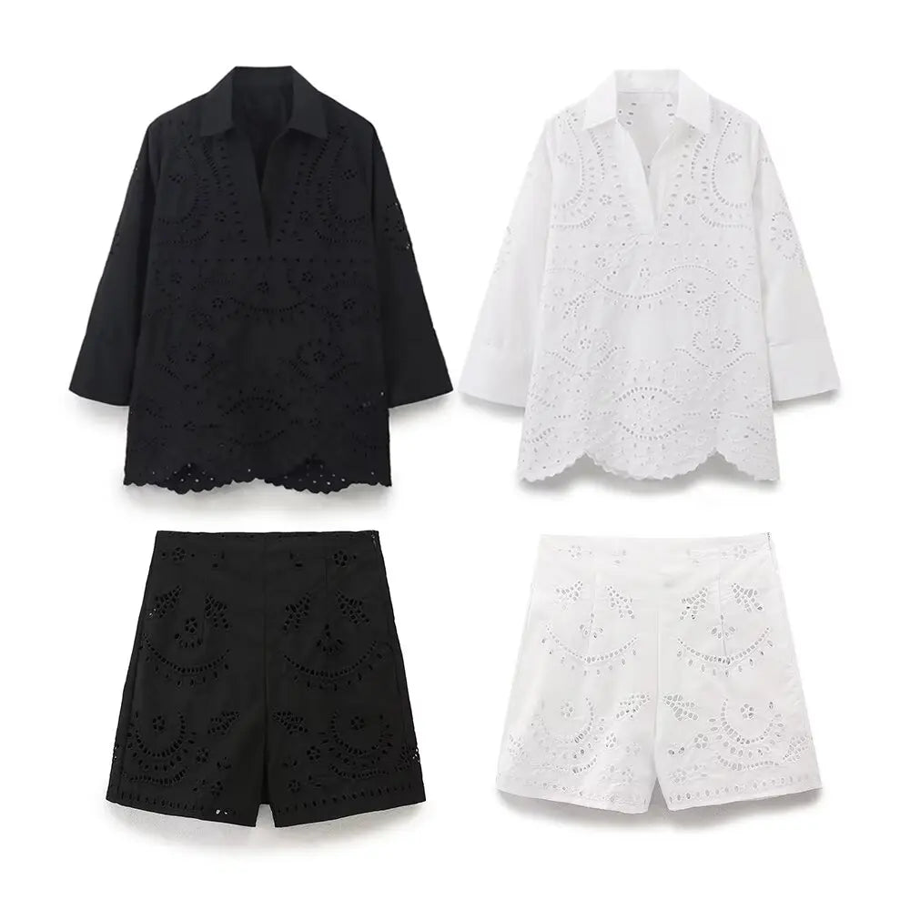 Lace Outfit V-neck