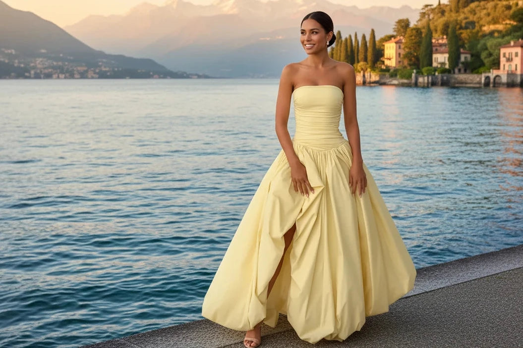 1 Butter Yellow Bubble Maxi dress - Shellss