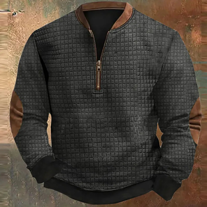 Retro Digital Printing Patchwork Sweatshirts for Men