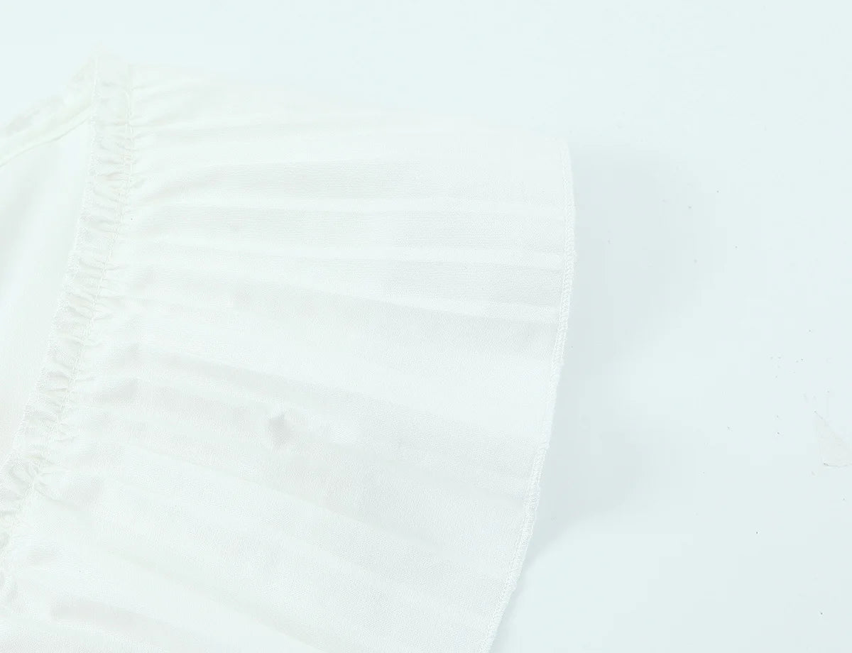 Cotton Frill Top with black string tie