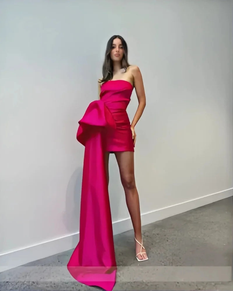 Satin party Dresses Short A Line