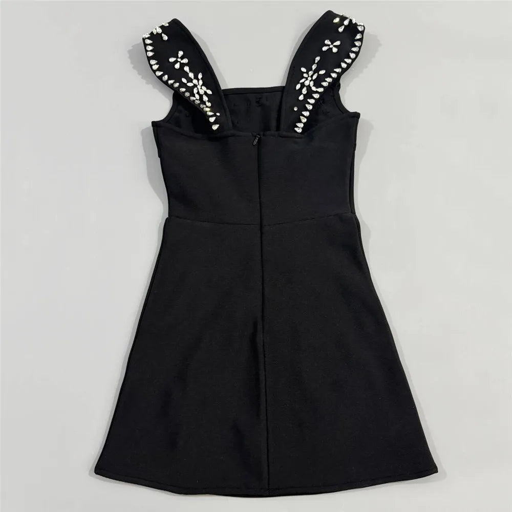 New women's luxurious diamond studded bandage dress sexy socialite banquet party evening dress short skirt medium long skirt