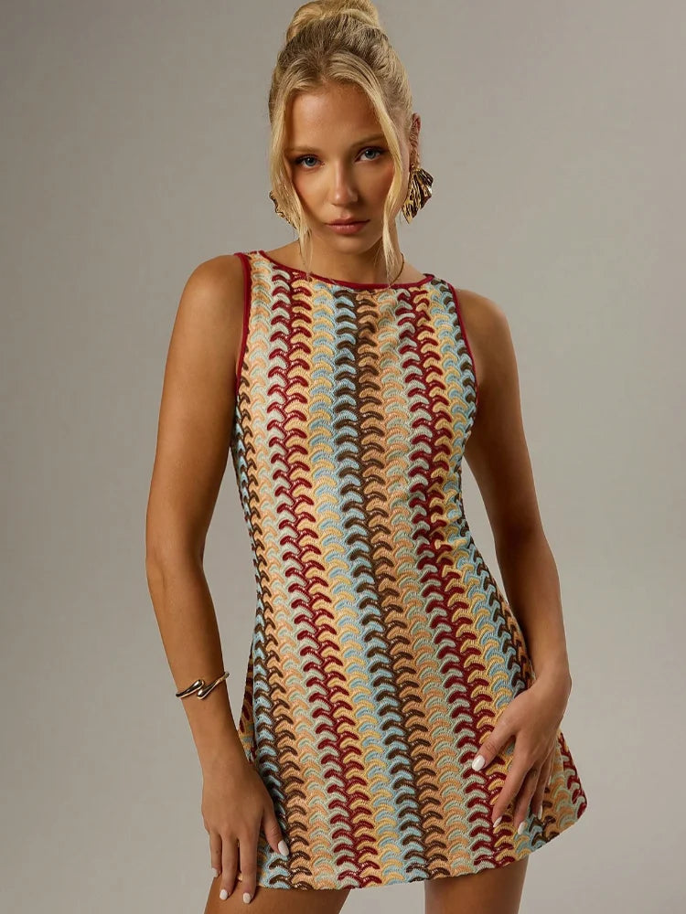 1 Knitted zig zag Mini Dress
