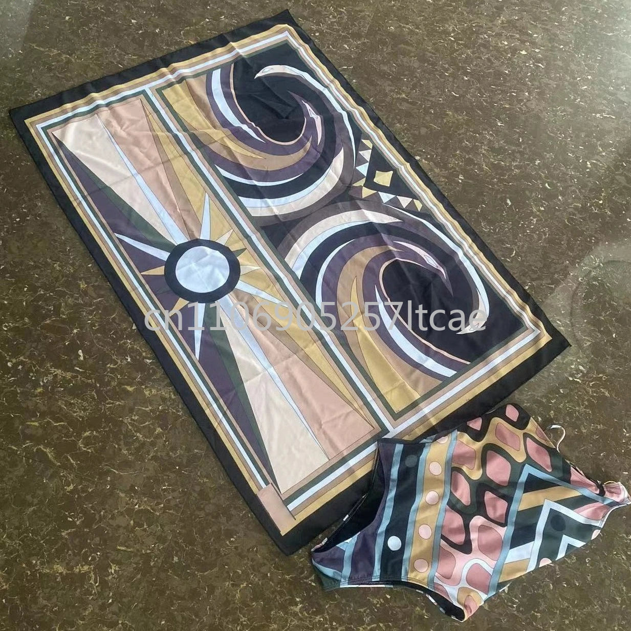 Luxury Design Pink Scarf Swimsuits