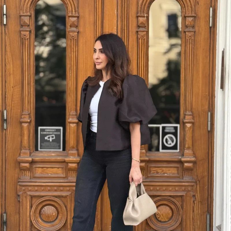 Puff Sleeve Cropped Top Women