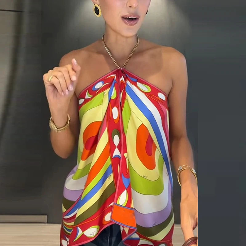 Pucci Halter Tank Tops - Shellss